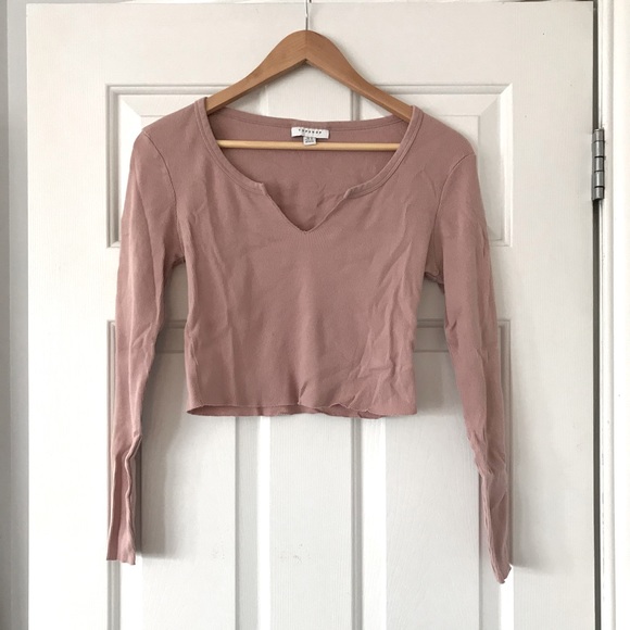 Pink Cropped Longsleeve - Picture 1 of 2